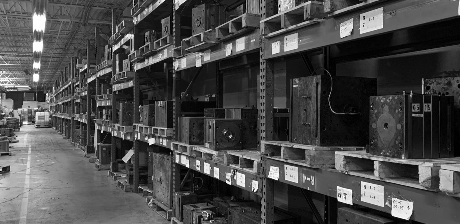 Shelves of injection molding projects for every industry