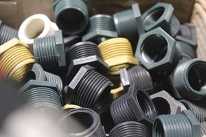 Plastic injection-molded connectors